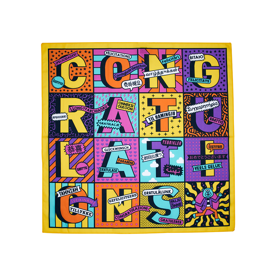 Congratulations Knot Wrap - 70 cm x 70 cm